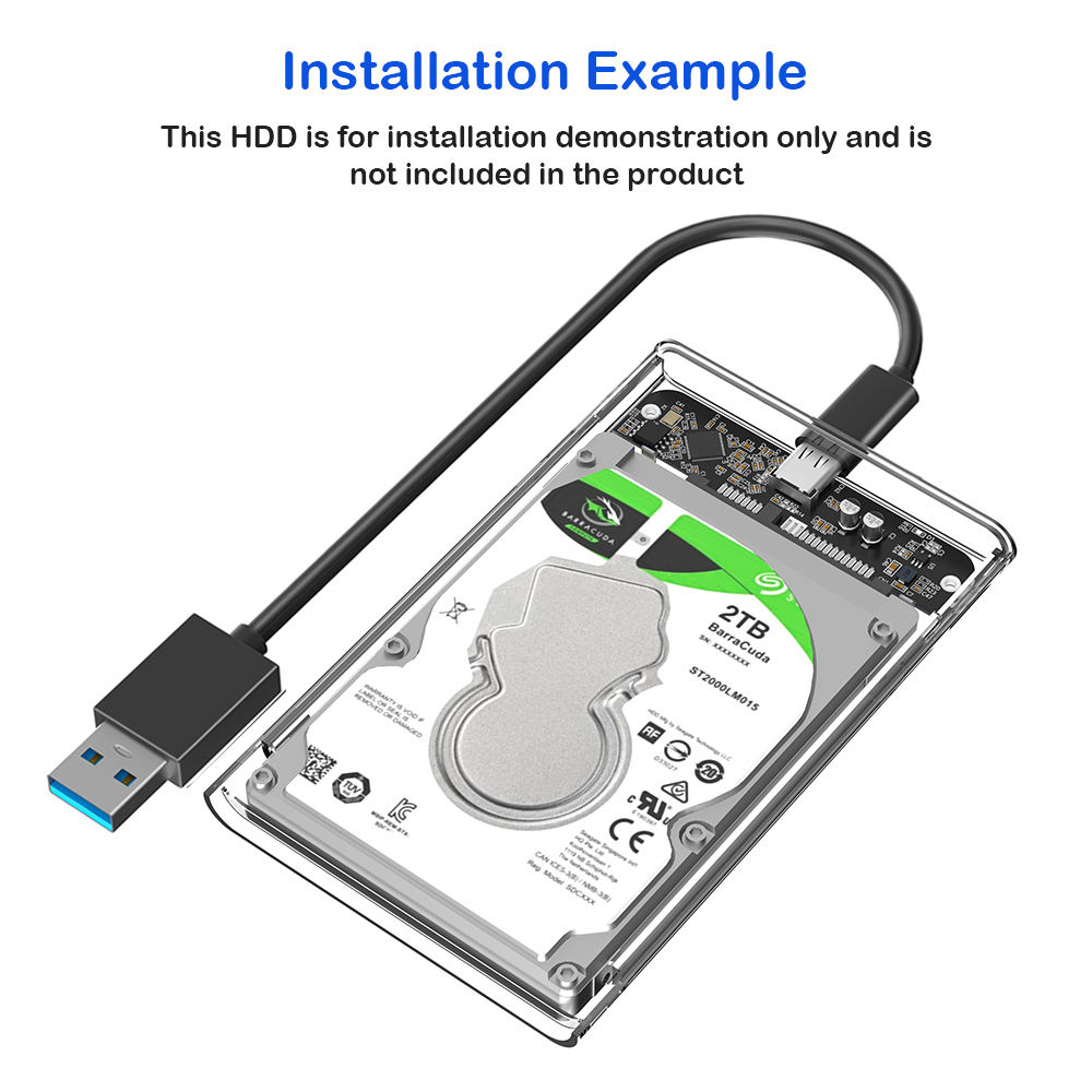 2.5 Inch SATA Hard Drive Enclosure USB 3.0 (Variant T20) Gallery View 3