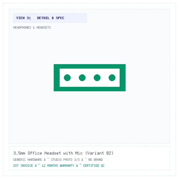 3.5mm Office Headset with Mic (Variant B2) - Image 3 — Detail & Specifications View
