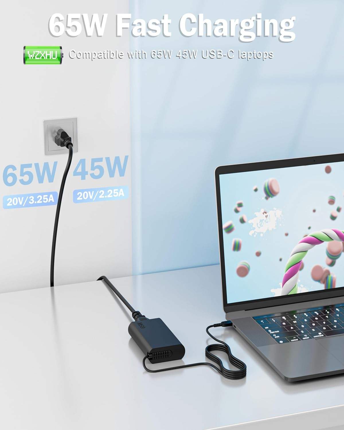 65W USB-C Laptop Power Adapter Charger (Variant V22) - Image 2