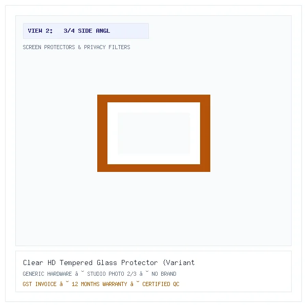Clear HD Tempered Glass Protector (Variant U21) - Image 2 — 3/4 Side Angle View