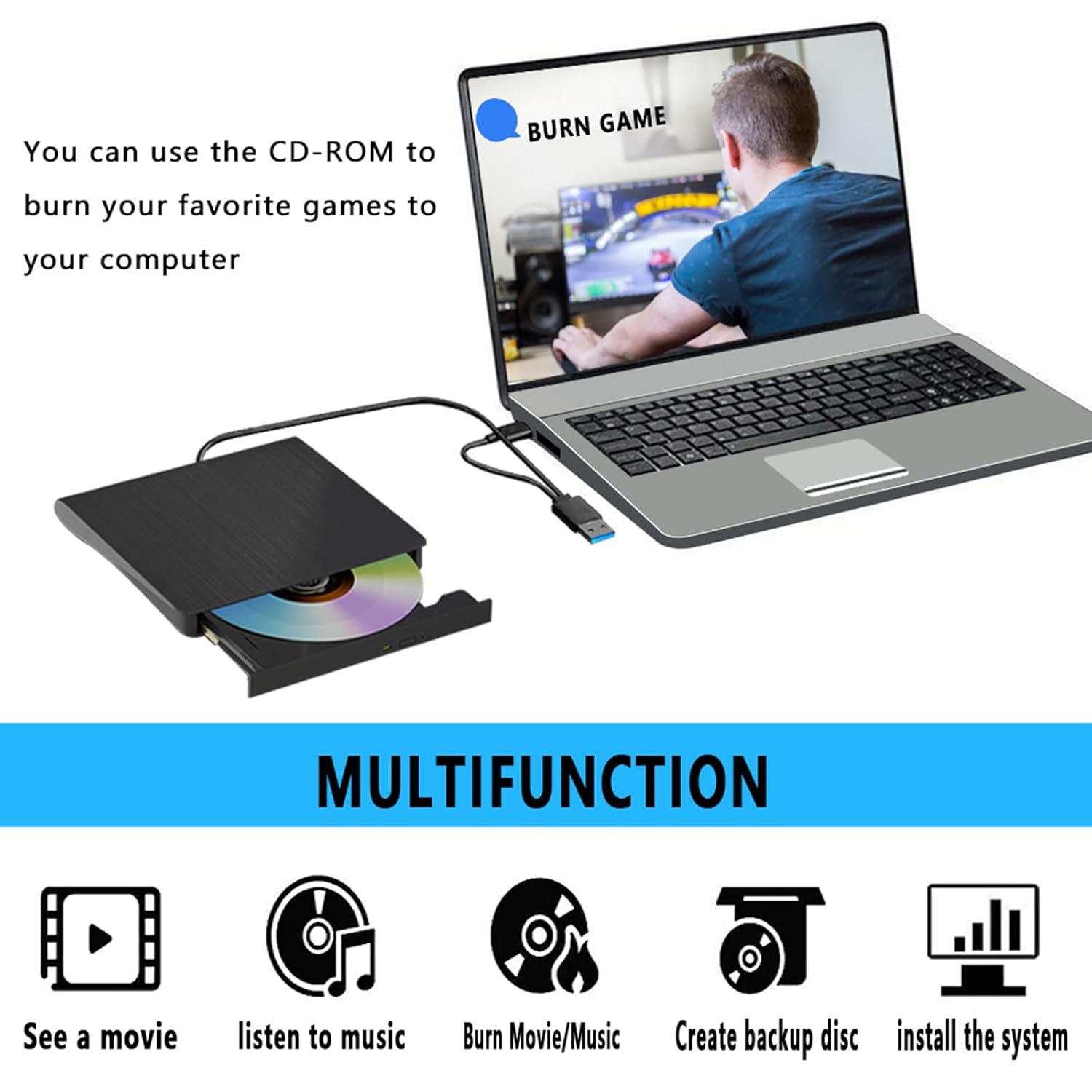 Compact Aluminum External DVD-RW Drive (Variant R18)