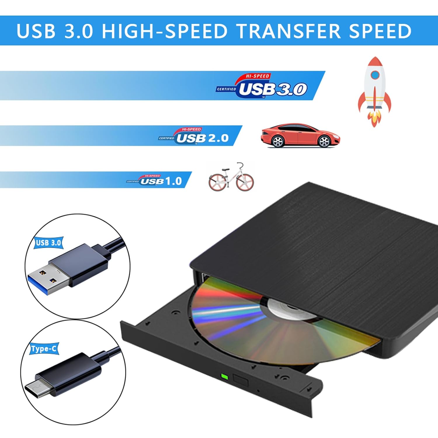 Compact Aluminum External DVD-RW Drive (Variant R18) view 2