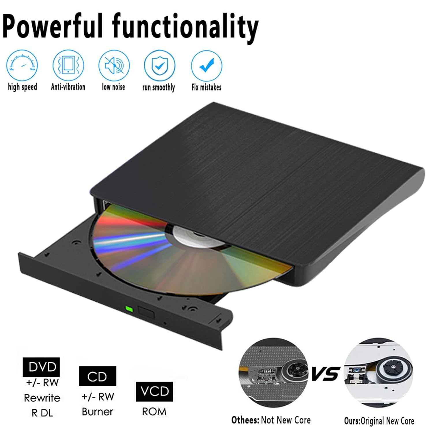 Compact Aluminum External DVD-RW Drive (Variant R18) view 3