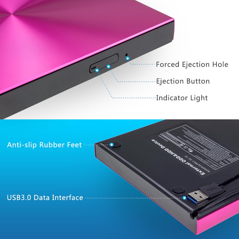 Compact Aluminum External DVD-RW Drive (Variant X24) view 3