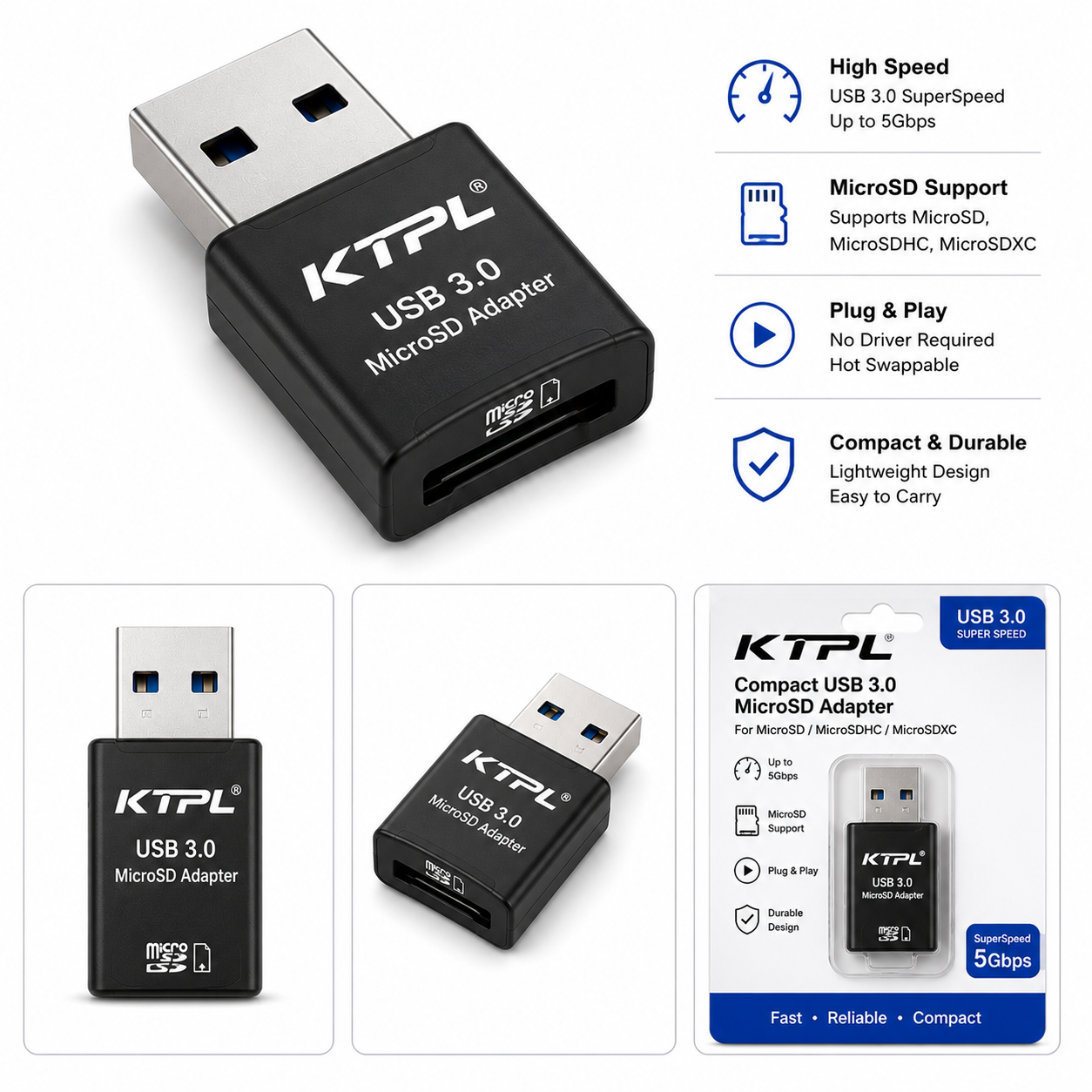 Compact USB 3.0 MicroSD Adapter (Variant A27)