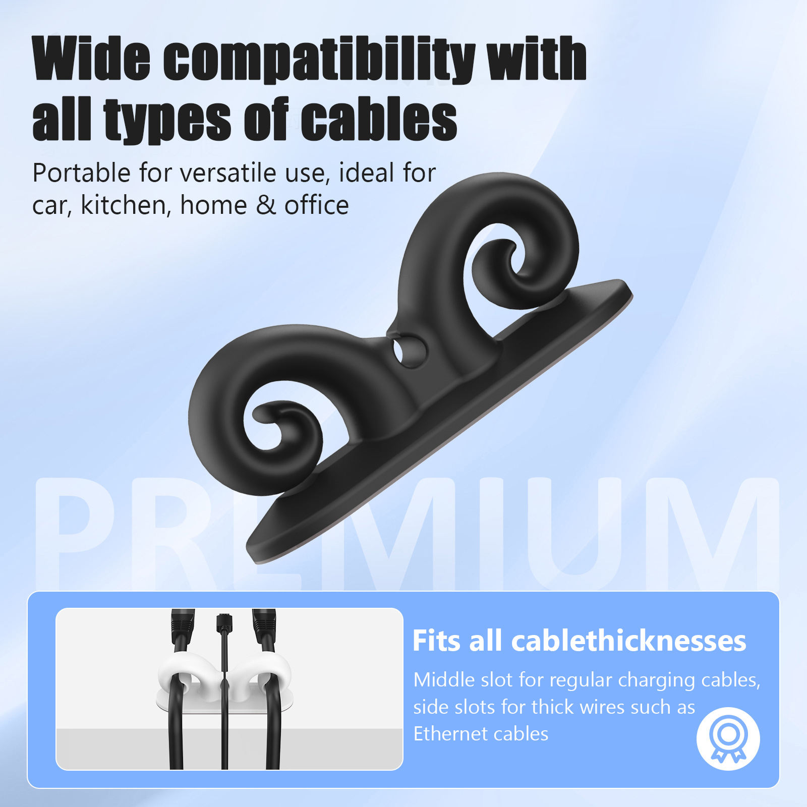 Desktop Silicone Cable Clips Organizer Pack (Variant M13) - Image 2