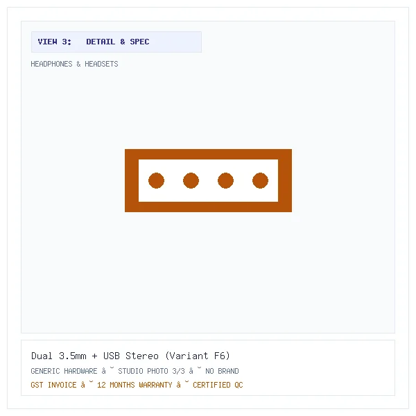 Dual 3.5mm + USB Stereo (Variant F6) - Image 3 — Detail & Specifications View