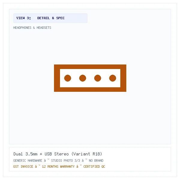 Dual 3.5mm + USB Stereo (Variant R18) - Image 3 — Detail & Specifications View