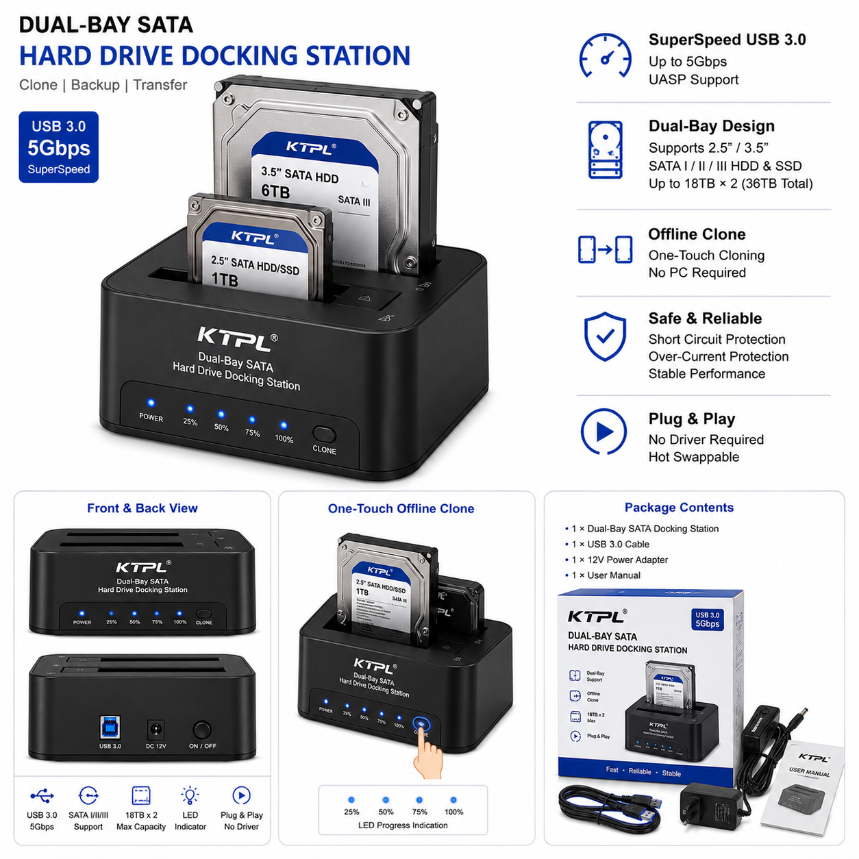 Dual-Bay SATA Hard Drive Docking Station (Variant F6)