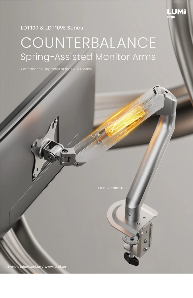 Dual Monitor Gas Spring Adjustable Arm Mount (Variant H8)