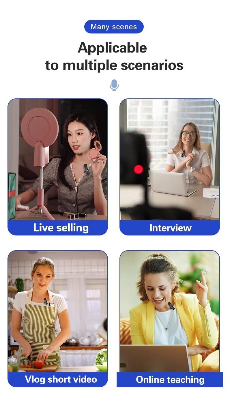 Dual Wireless Lavalier Microphone System Type-C (Variant K11) view 3