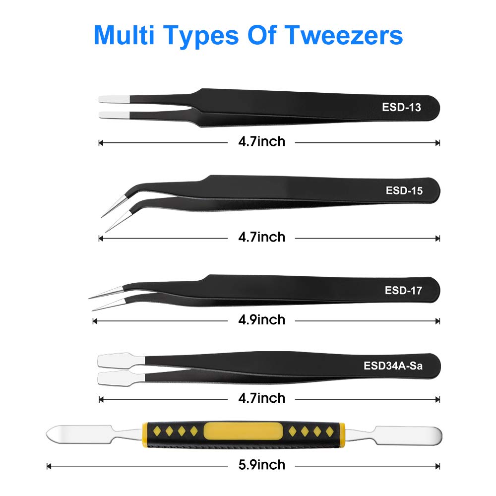 Electronic Component Anti-Static Tweezers Kit (Variant P16) view 3