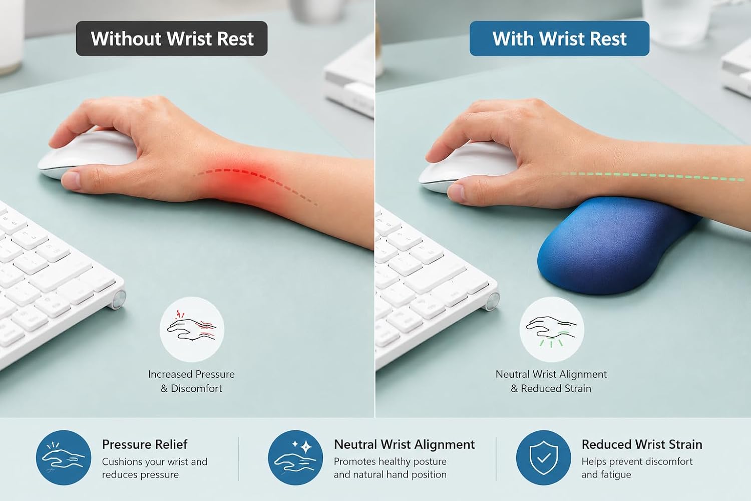 Ergonomic Mouse Wrist Rest Cushion (Variant H8)