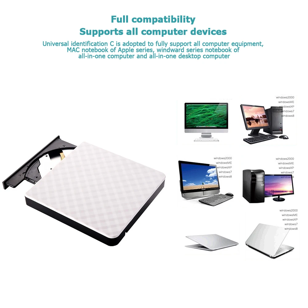 External Blu-Ray DVD Drive 3D Player Writer (Variant O15)