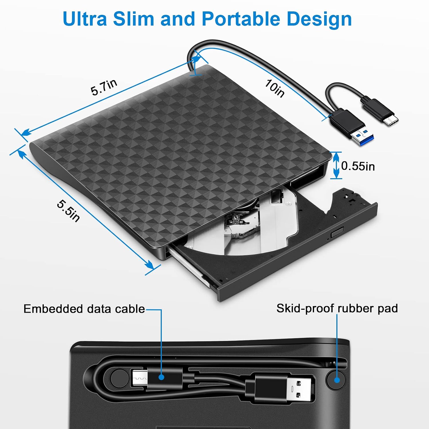 External Portable CD DVD Drive Reader (Variant Z26)