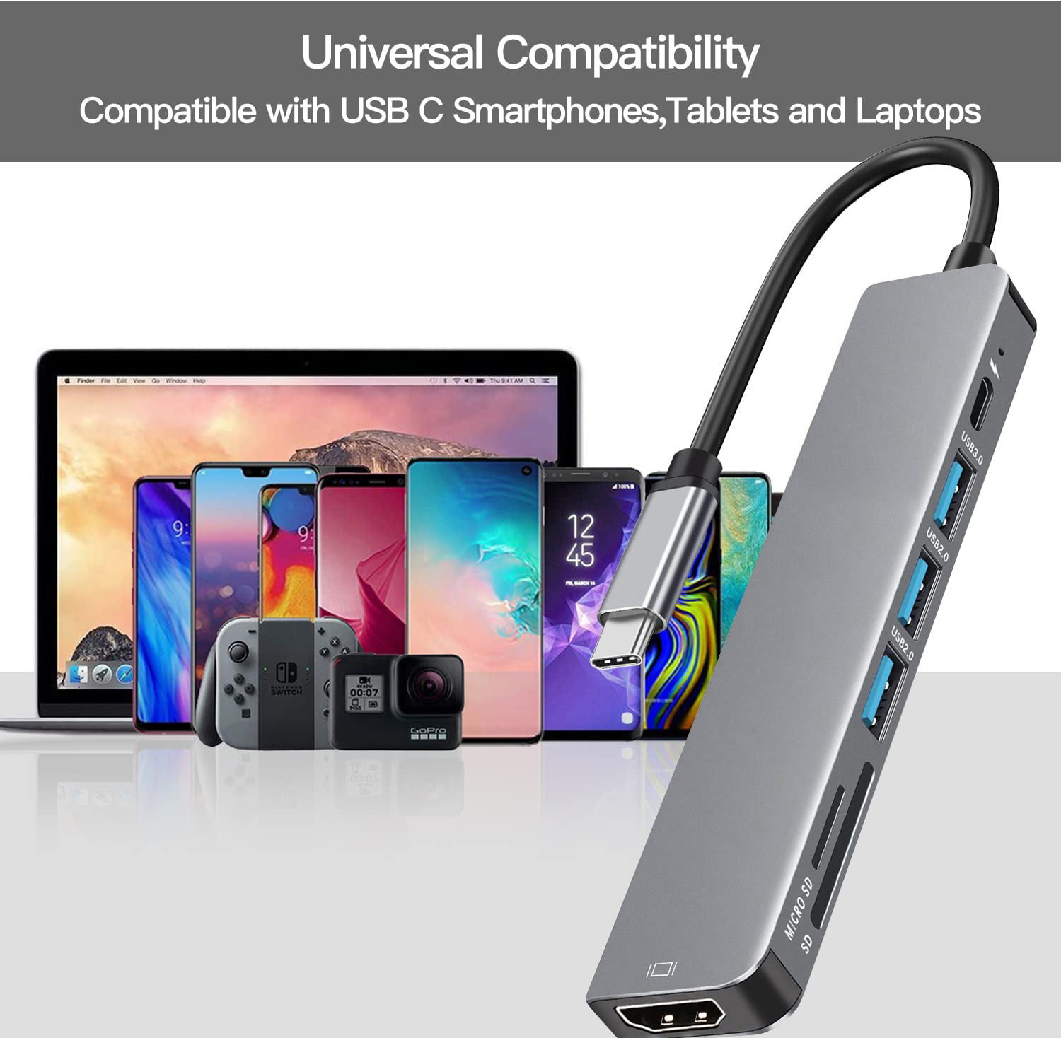 7-in-1 Aluminum USB-C Multiport (Variant U21) gallery image