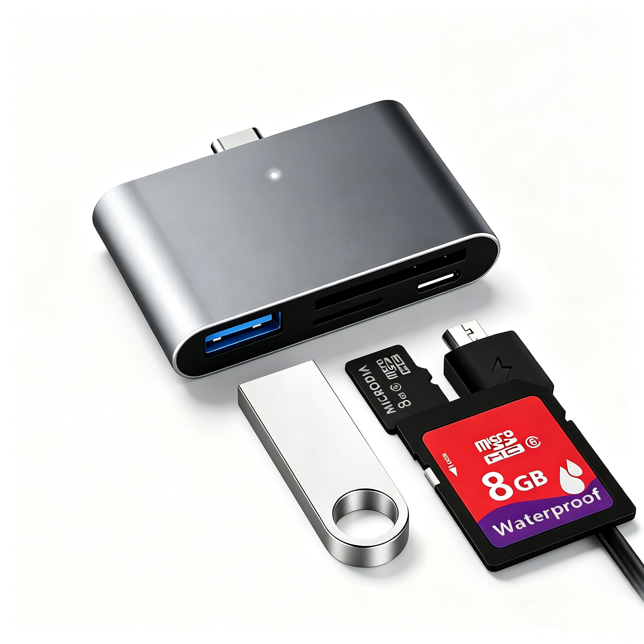 4-Slot USB-C & USB 3.0 Hub Card Reader (Variant E5) image 1