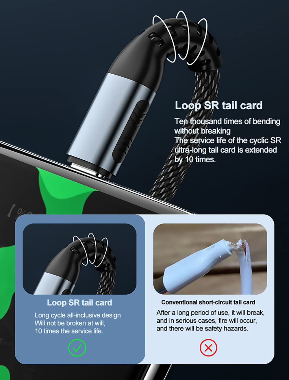 100W 4K Nylon Braided USB-C to USB-C (Variant K11) gallery image