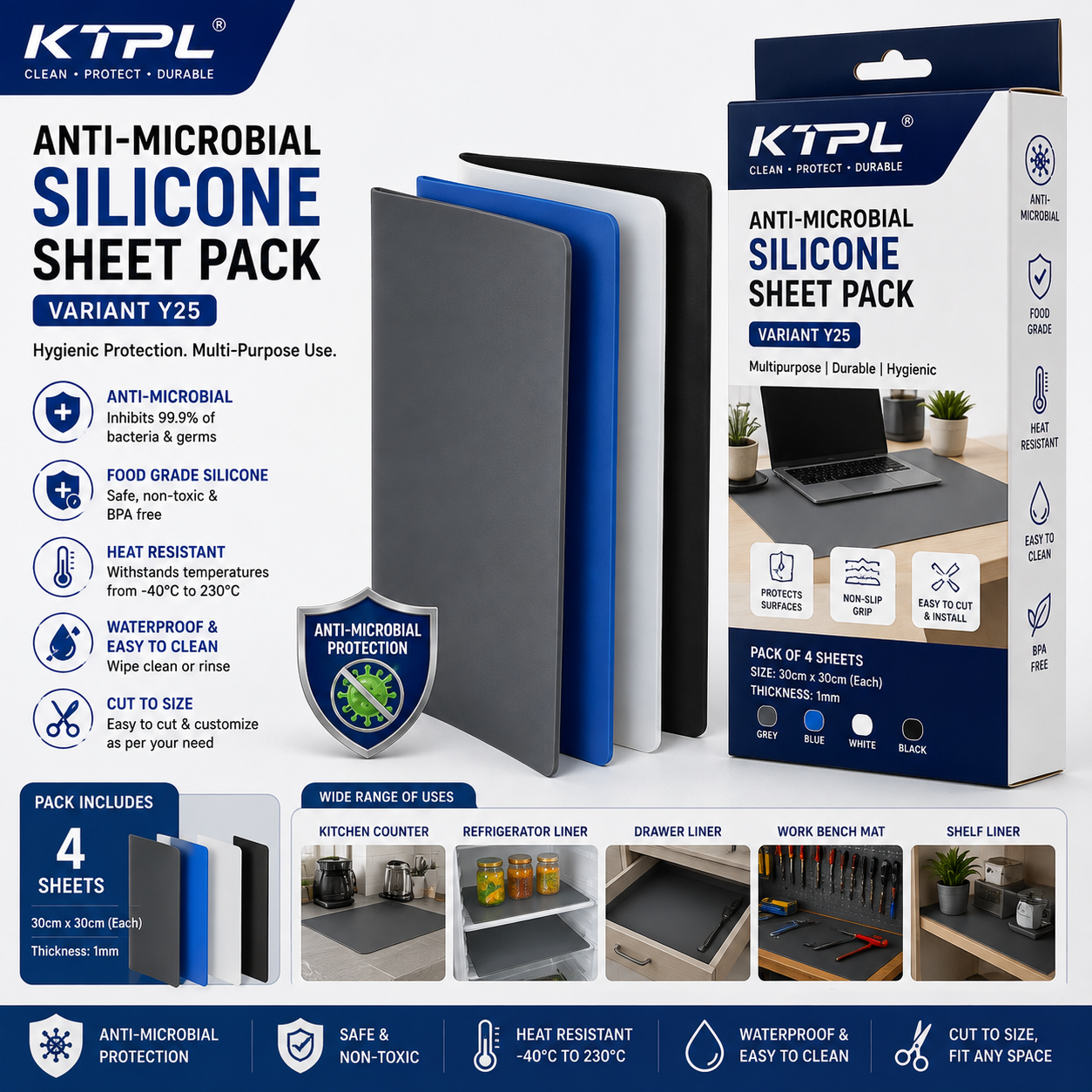 Anti-Microbial Silicone Sheet Pack (Variant Y25) image 1