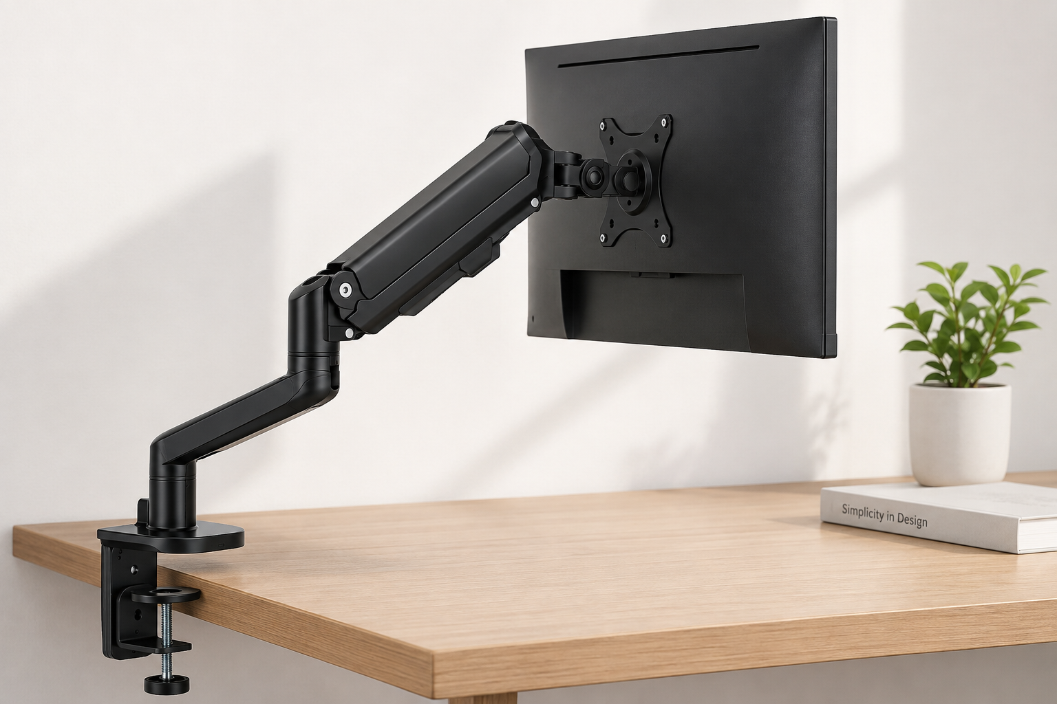 Single Gas Spring Adjustable Monitor Arm Desk Mount (Variant G7) gallery image