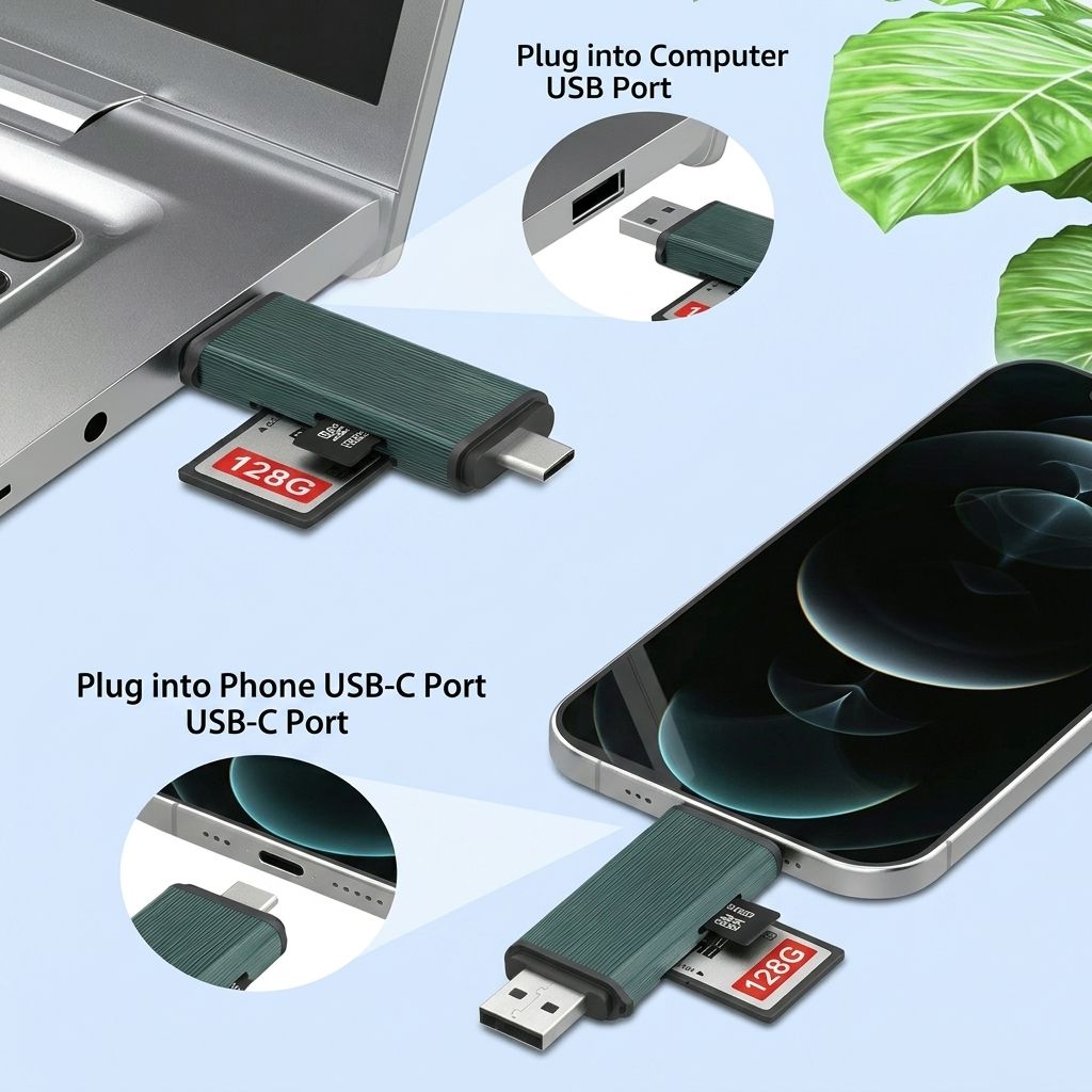 OTG Type-C Phone & Laptop Card Reader (Variant F6) image 3