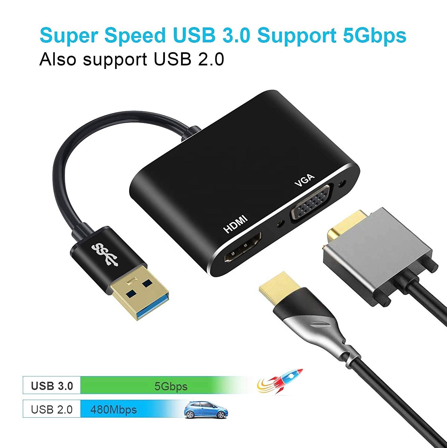 USB 3.0 to Dual HDMI VGA (Variant F6) gallery image