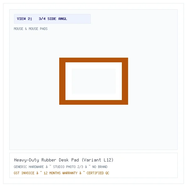 Heavy-Duty Rubber Desk Pad (Variant L12) - Image 2 — 3/4 Side Angle View