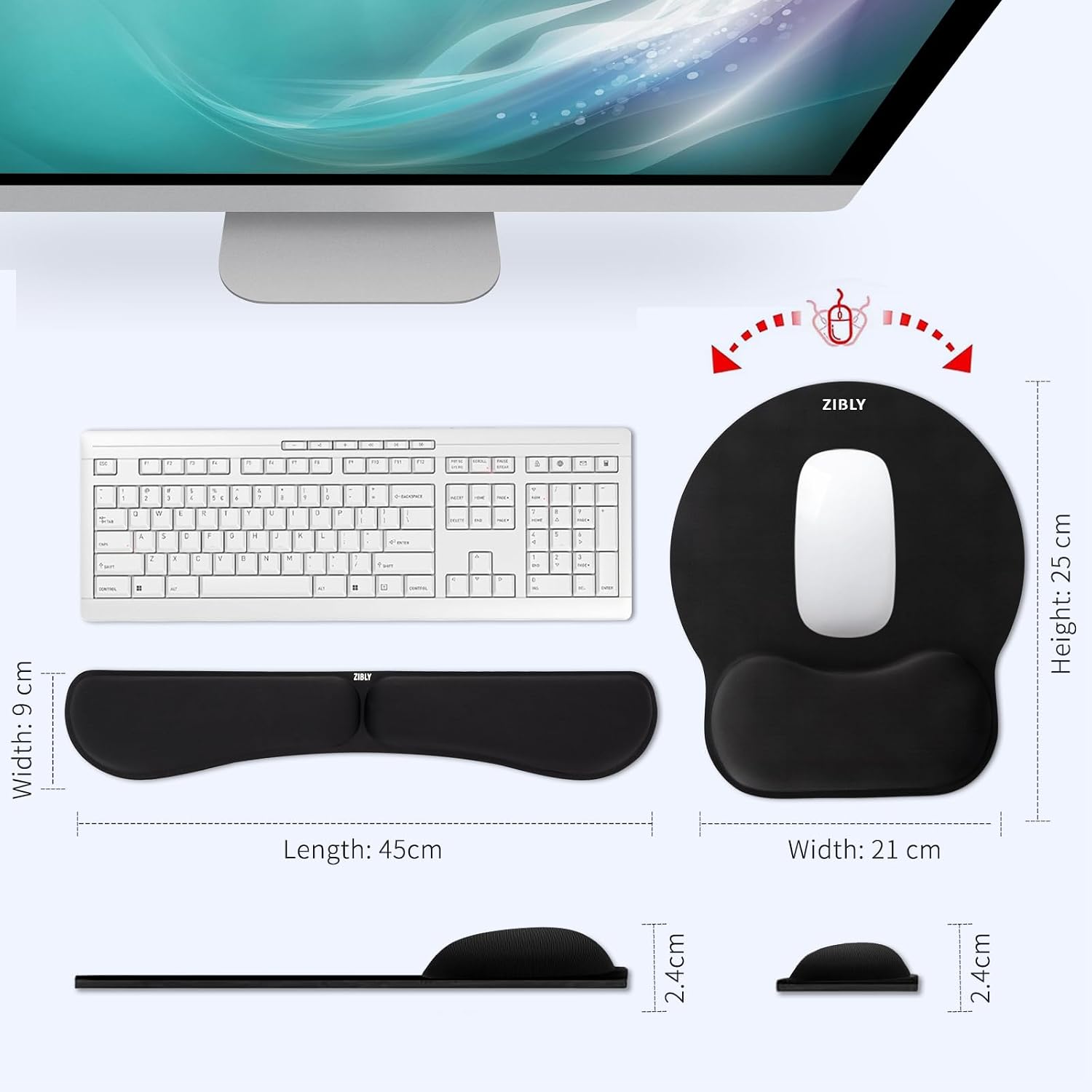 Keyboard & Mouse Wrist Rest Pad Set (Variant O15)