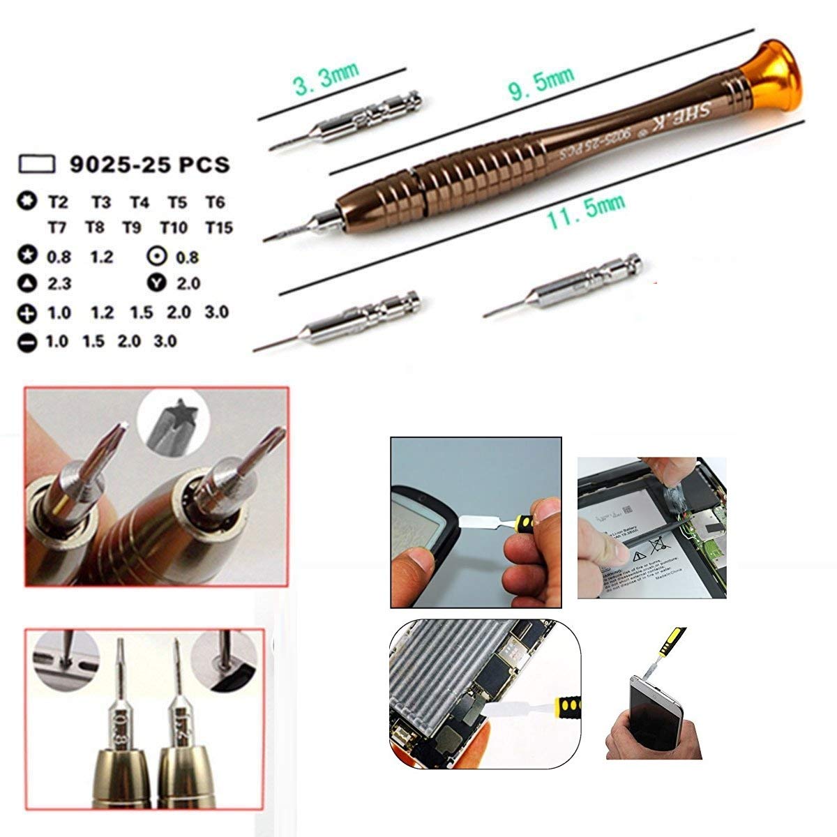 Laptop Repair Tool Kit with Metal Spudgers (Variant U21) view 2