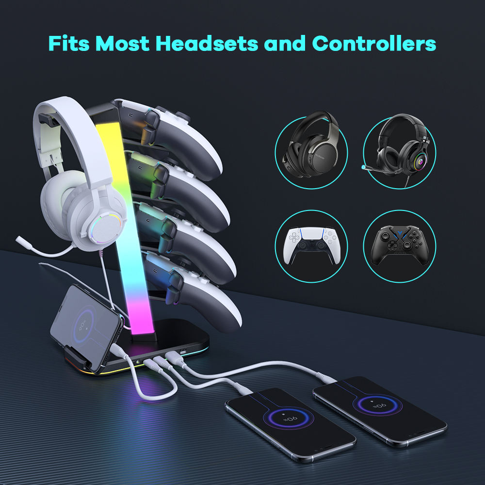 Multifunctional Headphone Stand with USB Charger (Variant Y25)