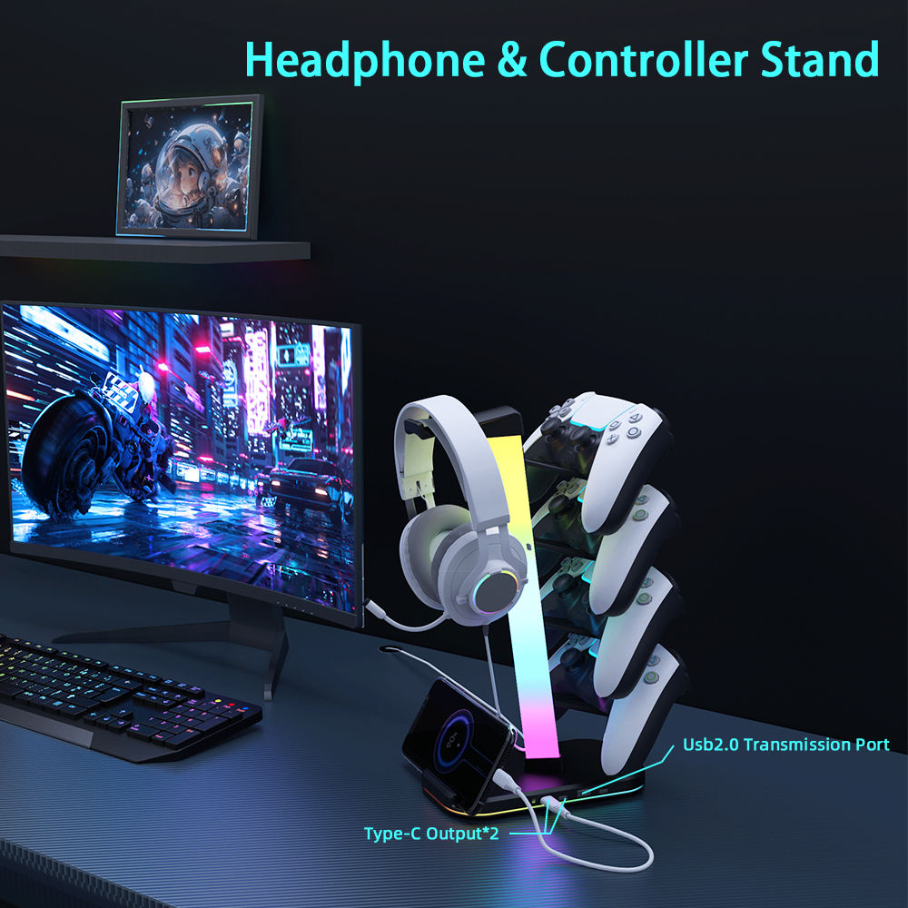 Multifunctional Headphone Stand with USB Charger (Variant Y25) - Image 3