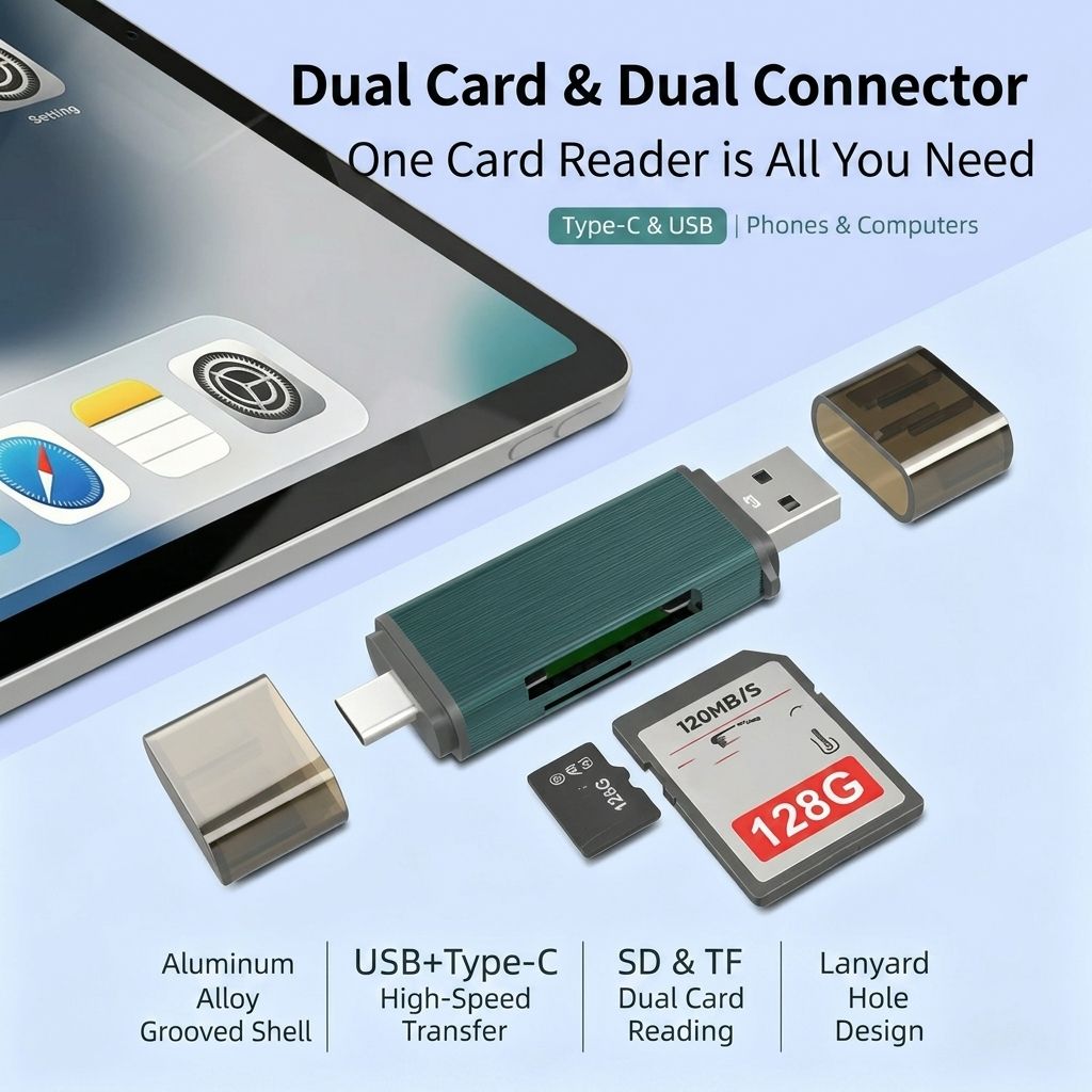 OTG Type-C Phone & Laptop Card Reader (Variant F6)