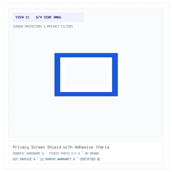 Privacy Screen Shield with Adhesive (Variant F6) - Image 2 — 3/4 Side Angle View