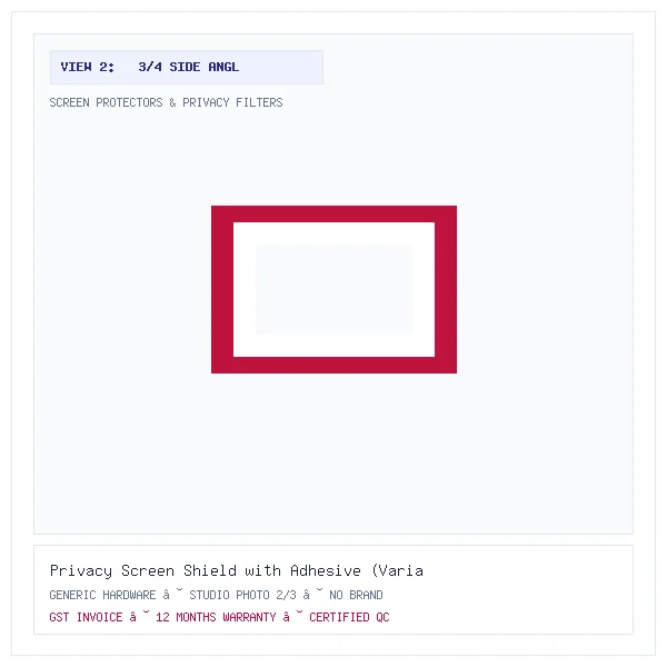Privacy Screen Shield with Adhesive (Variant V22) - Image 2 — 3/4 Side Angle View