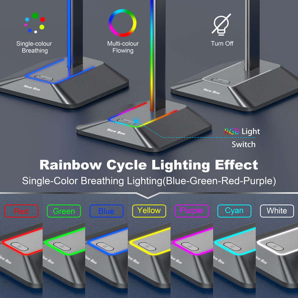 RGB Gaming Headset Stand with USB Hub (Variant I9) view 3
