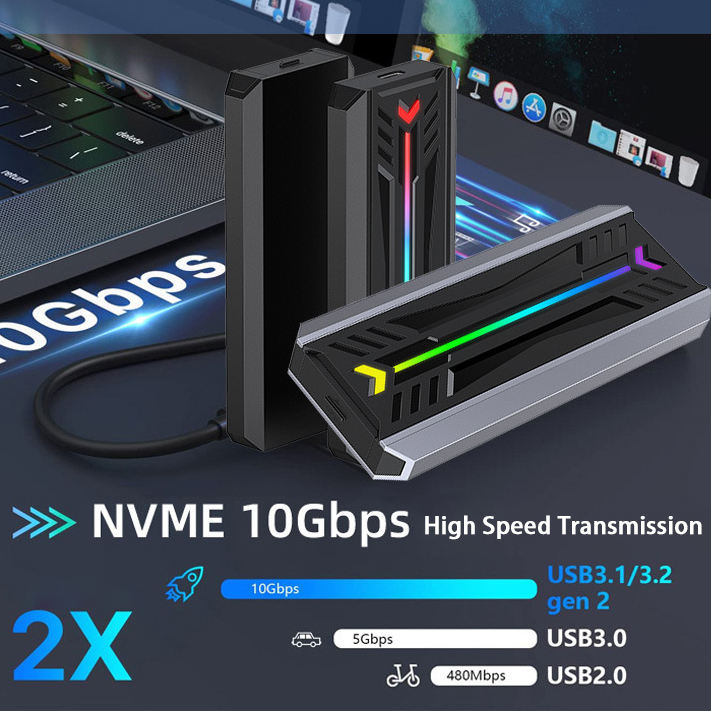 Tool-Free M.2 NVMe SSD Enclosure 10Gbps (Variant M13) Gallery View 2
