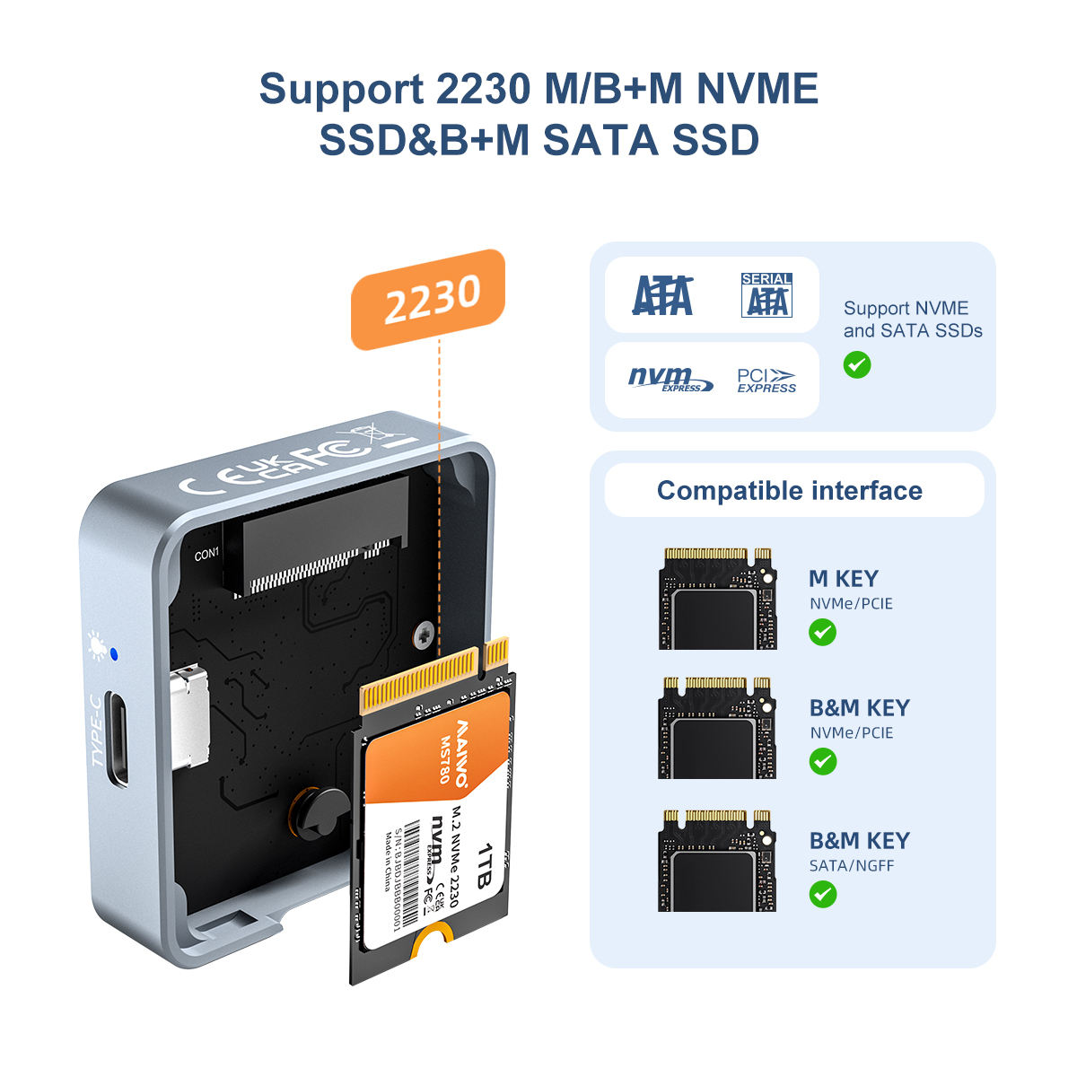 Tool-Free M.2 NVMe SSD Enclosure 10Gbps (Variant S19)