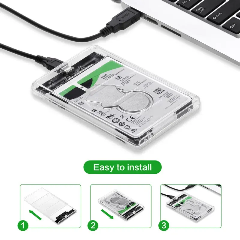 Transparent 2.5 Inch SATA III HDD Enclosure (Variant K11) Gallery View 2