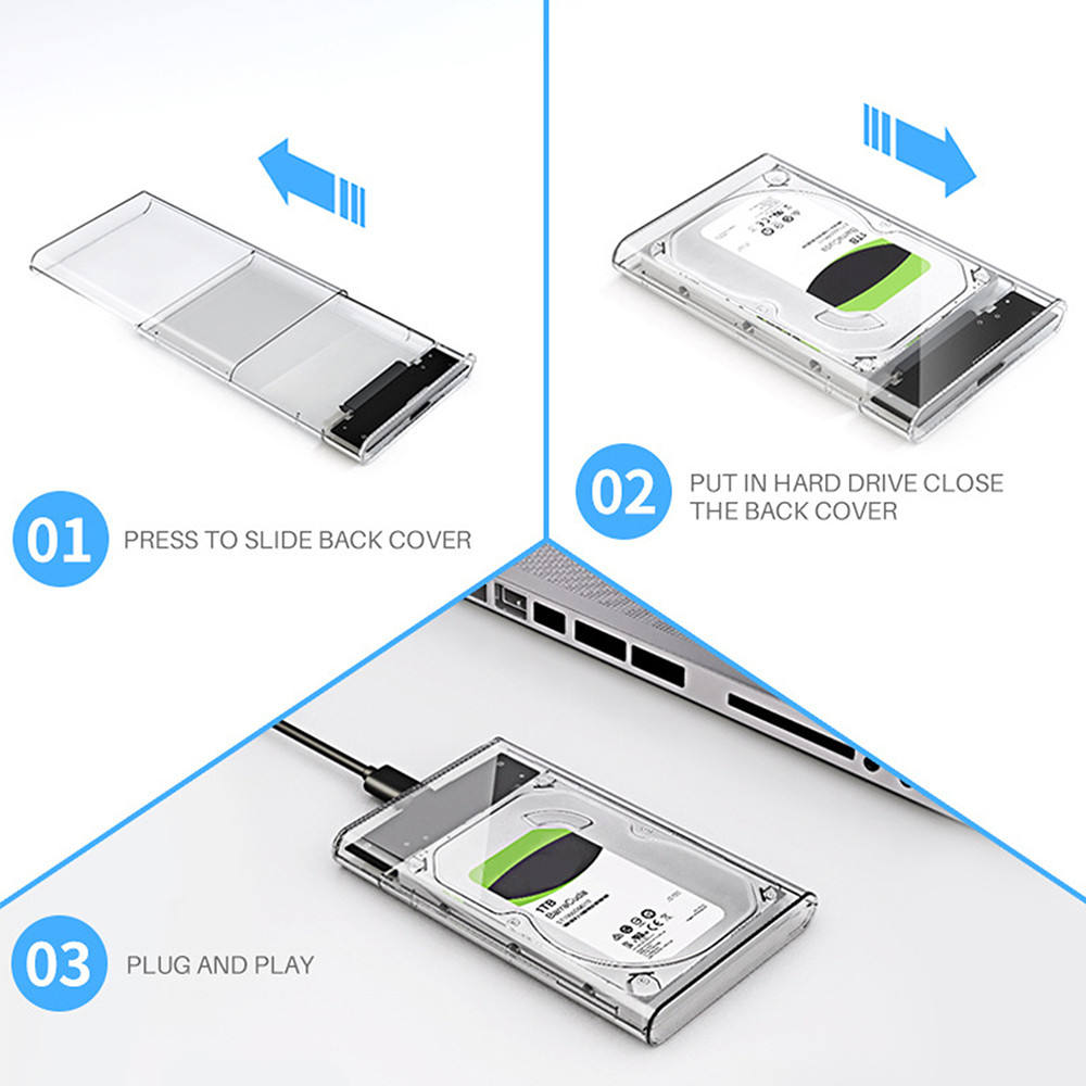 Transparent 2.5 Inch SATA III HDD Enclosure (Variant Q17)