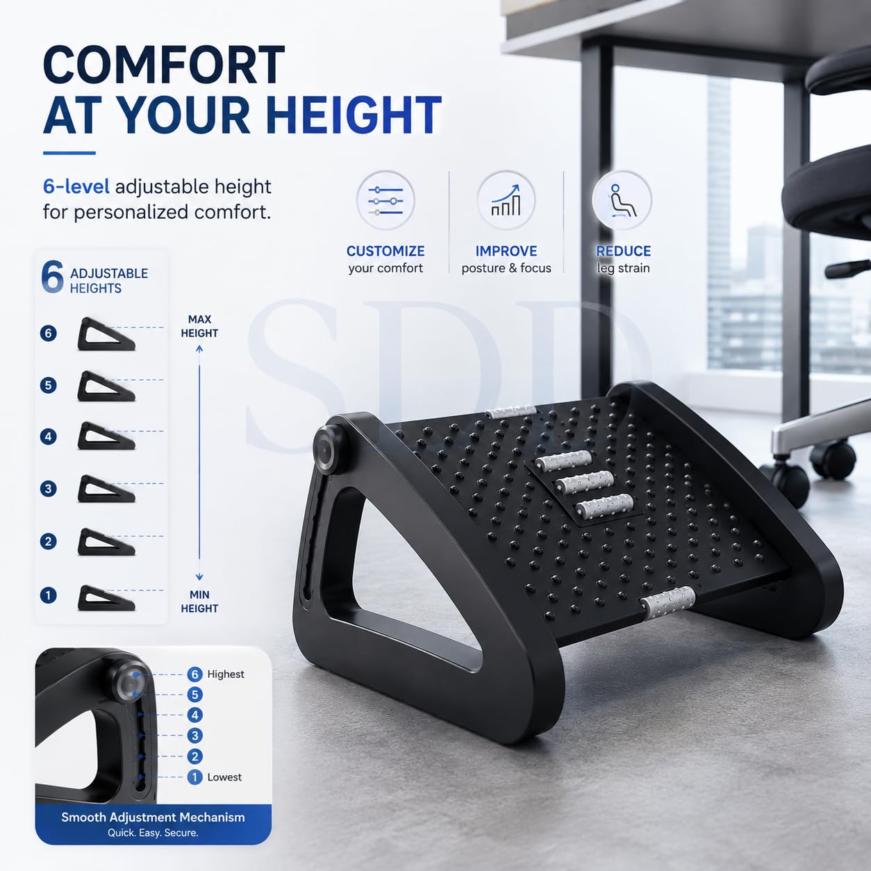 Under-Desk Ergonomic Footrest Cushion (Variant X24) view 2