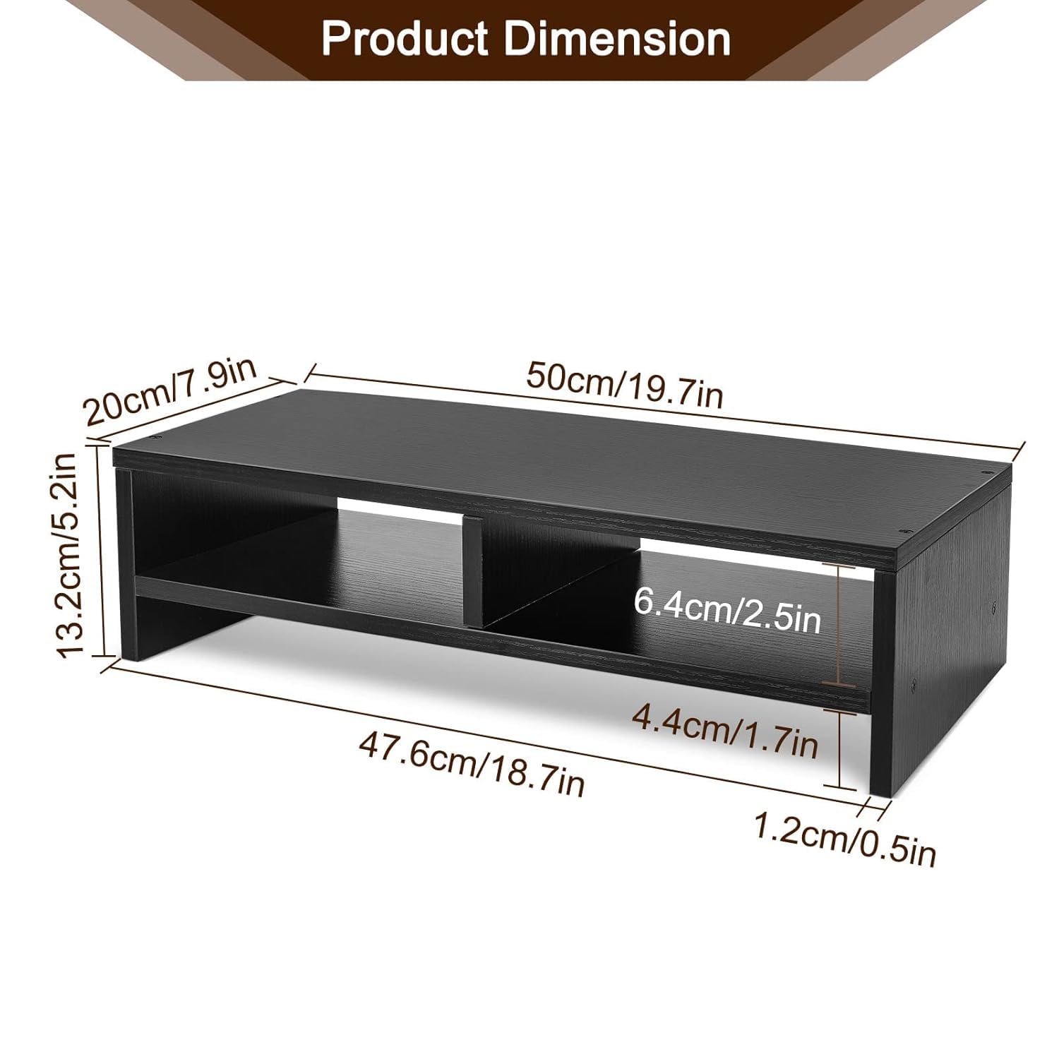Under-Monitor Storage Organizer Shelf Tray (Variant F6)