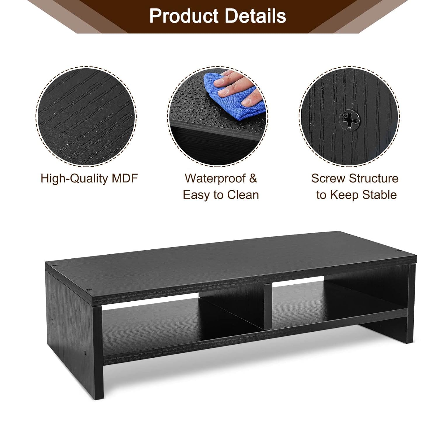 Under-Monitor Storage Organizer Shelf Tray (Variant F6) view 3