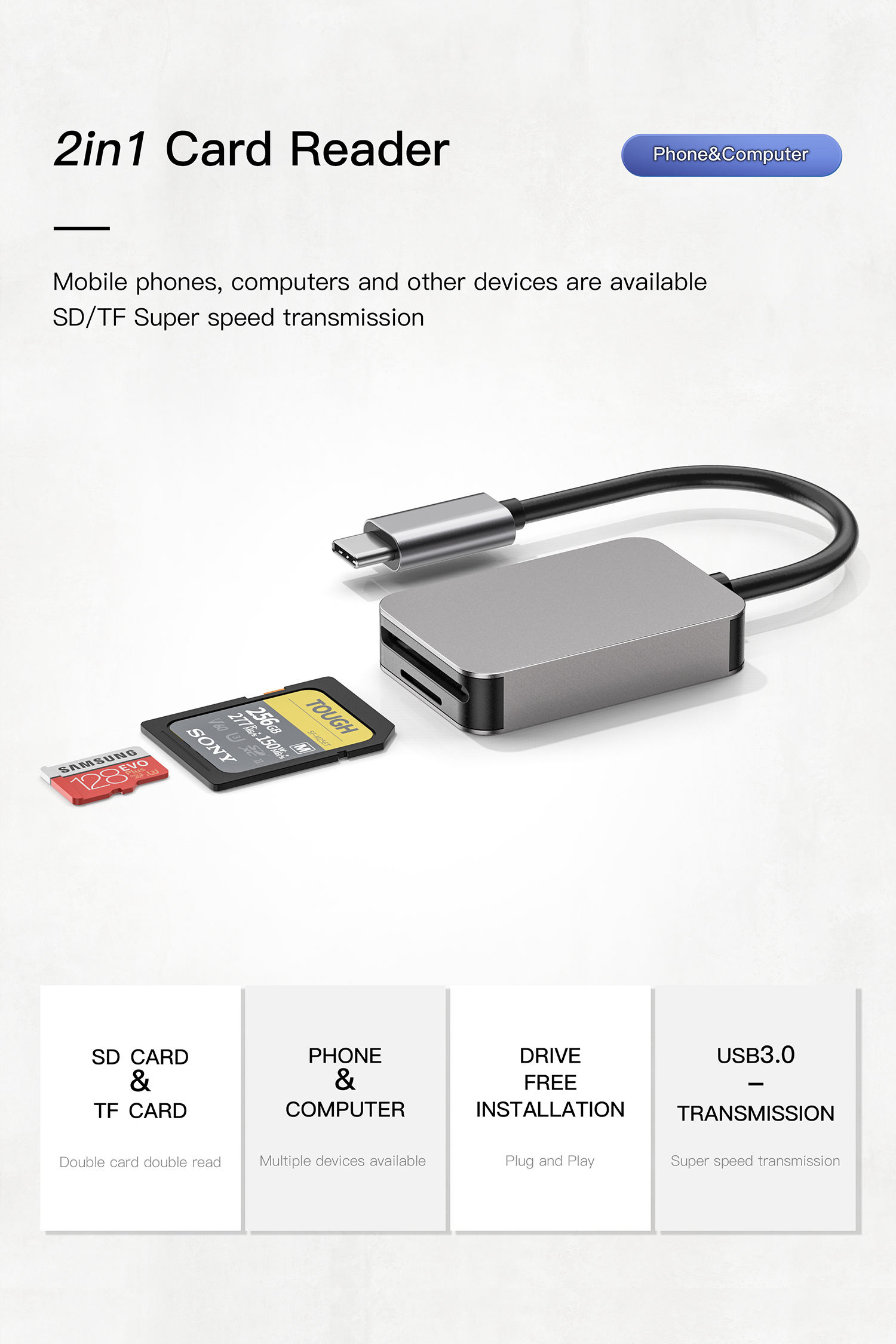 USB-C High-Speed UHS-II SD Reader (Variant V22) Gallery View 2