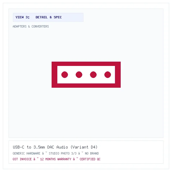 USB-C to 3.5mm DAC Audio (Variant D4) - Image 3 — Detail & Specifications View
