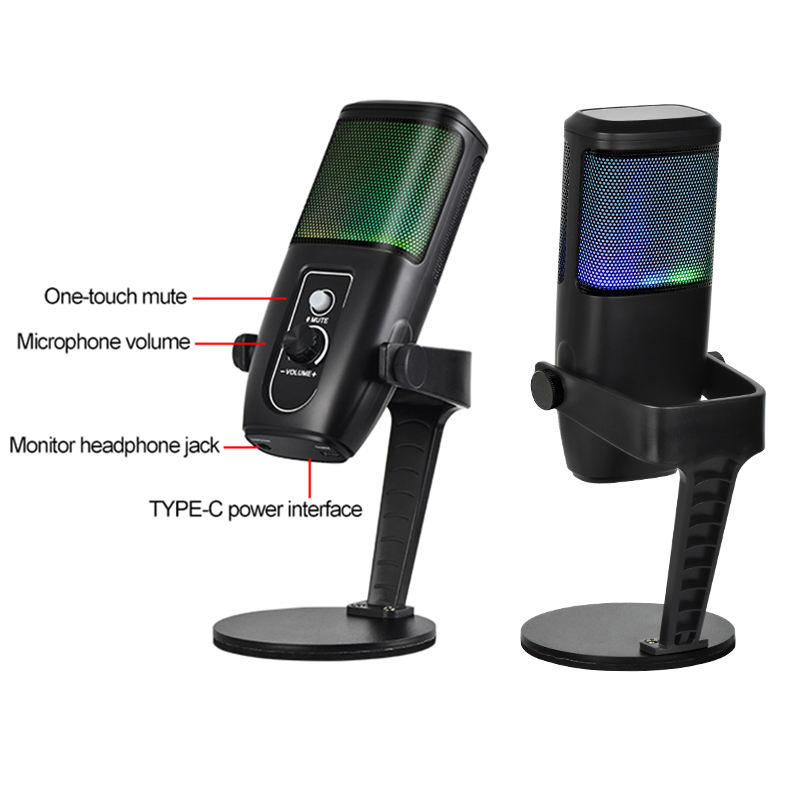 USB Desktop Microphone with Mute Button & RGB (Variant B2)