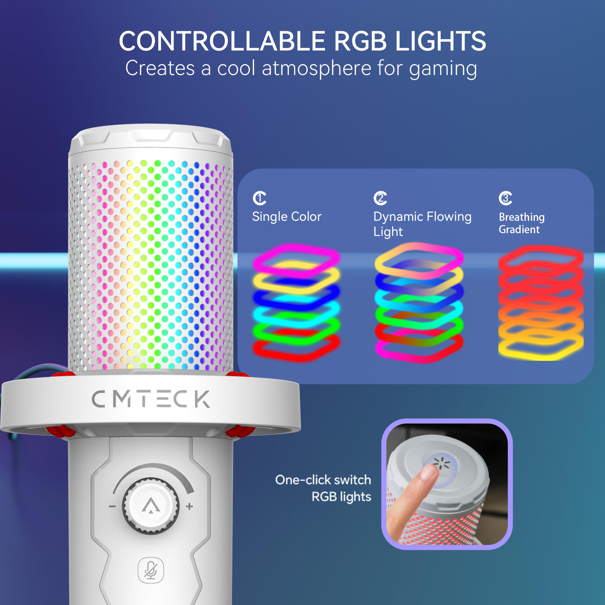 USB Desktop Microphone with Mute Button & RGB (Variant N14) view 2