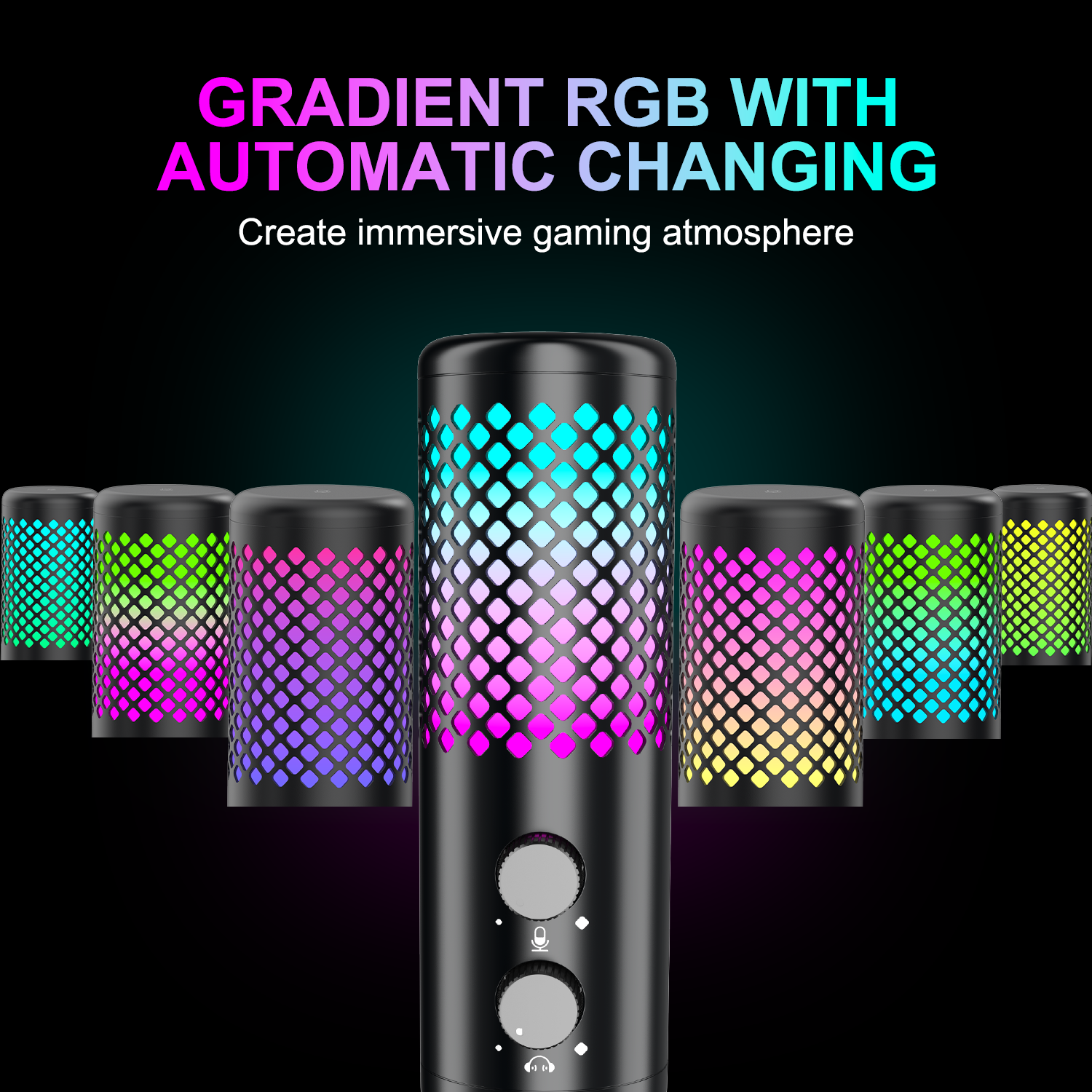 USB Desktop Microphone with Mute Button & RGB (Variant Z26)