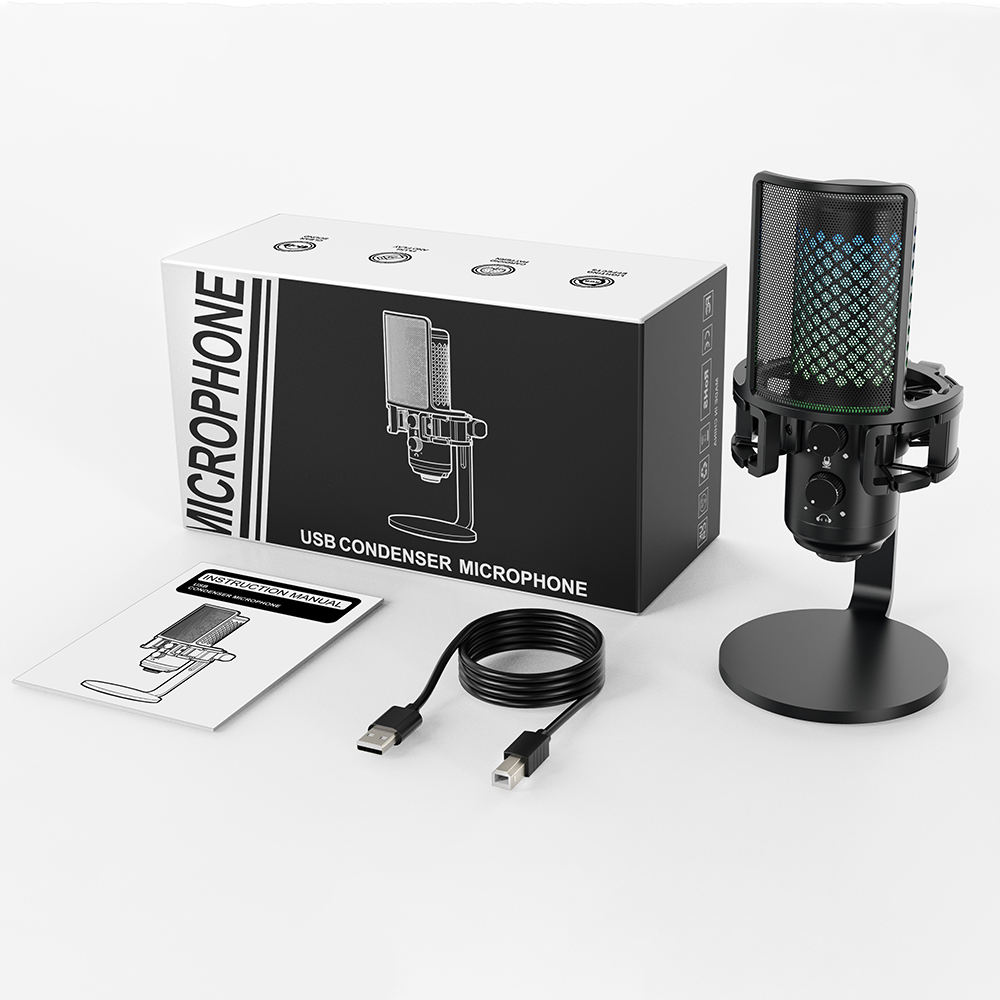 USB Desktop Microphone with Mute Button & RGB (Variant Z26) view 2