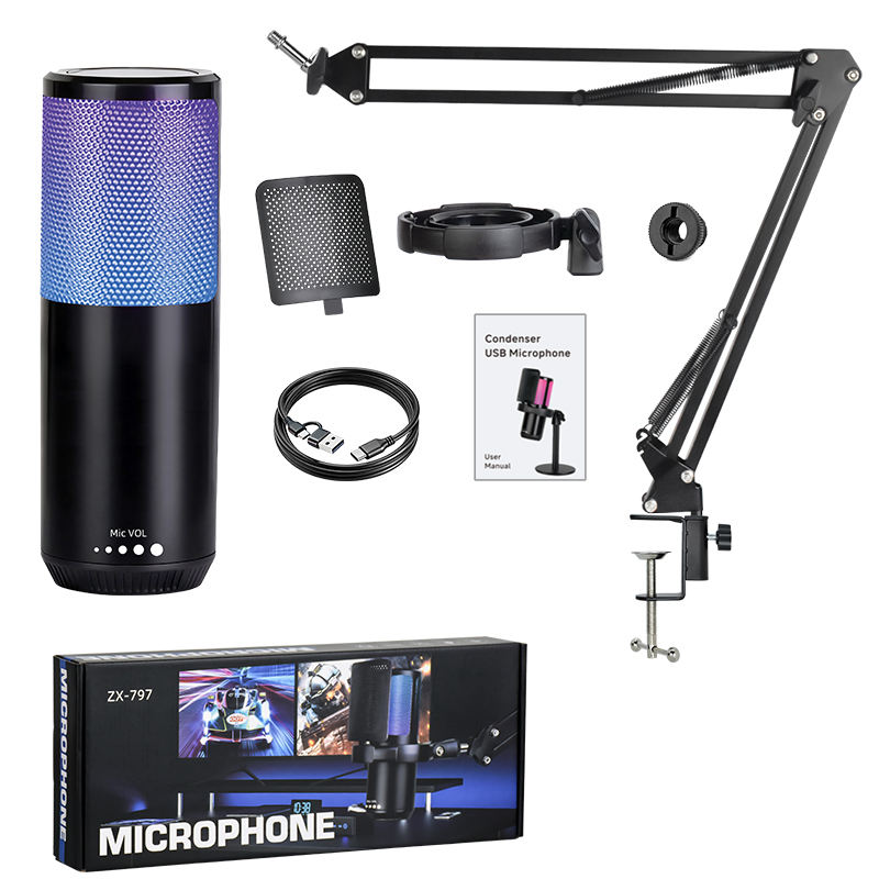 USB Podcast Condenser Microphone with Tripod (Variant V22) view 2