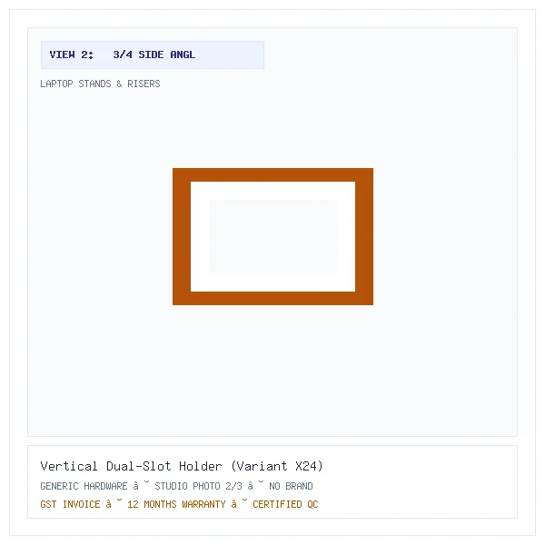 Vertical Dual-Slot Holder (Variant X24) - Image 2 — 3/4 Side Angle View